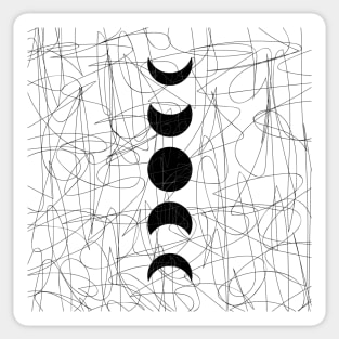 Moon - Black Sticker